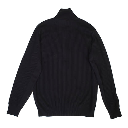 Giorgio Armani Navy Wool Zip up Sweater