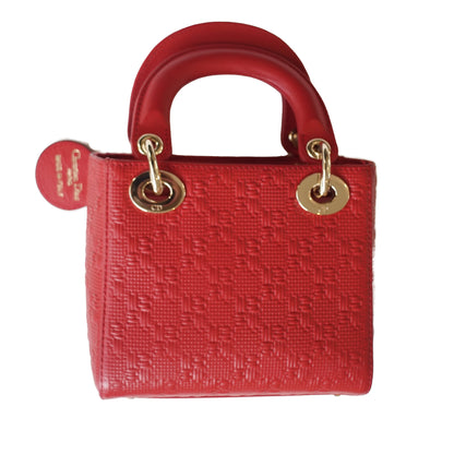 Mini Lady Dior Bag - Red Woven Embossed Calfskin