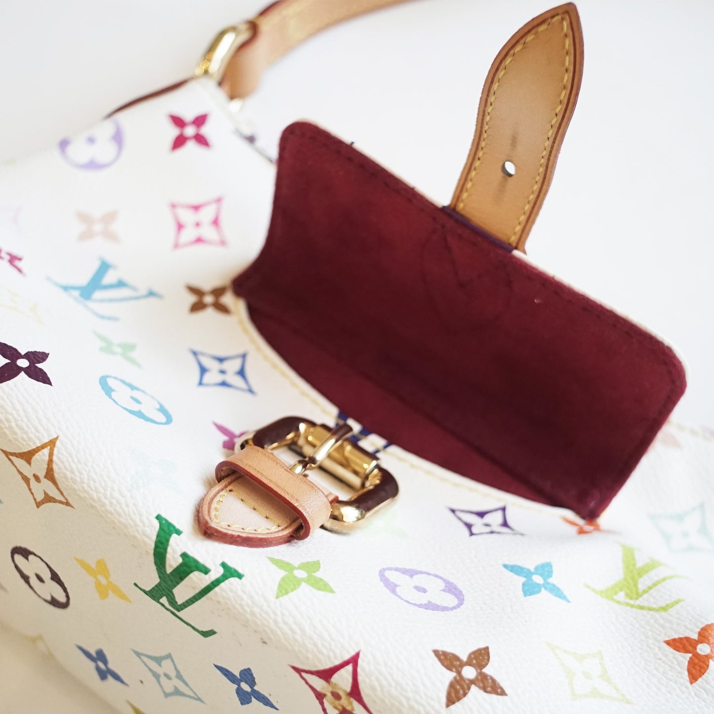 Louis Vuitton Vintage Eliza Shoulder Bag- Monogram Multicolore in white