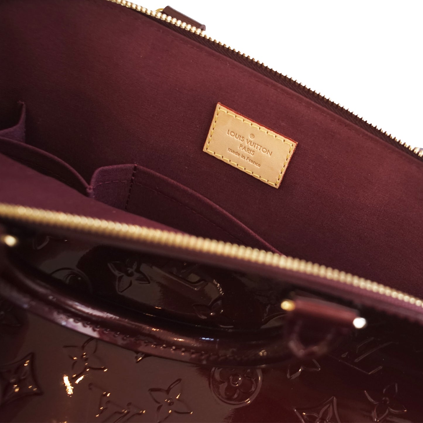 Louis Vuitton Almba BB - Monogram Vernis in Amarante