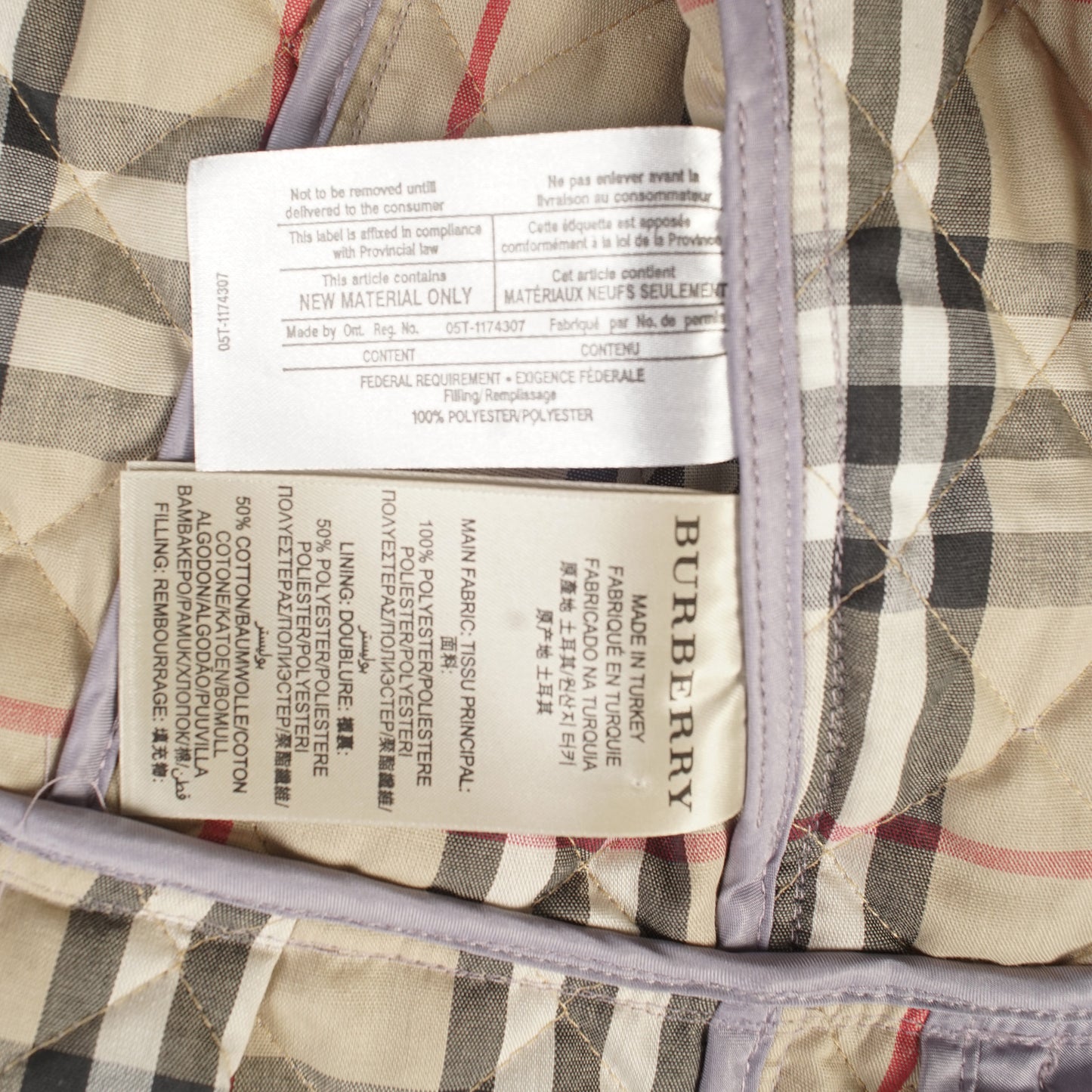 Lilac Burberry Waist Coat