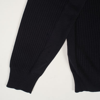 Giorgio Armani Navy Wool Zip up Sweater