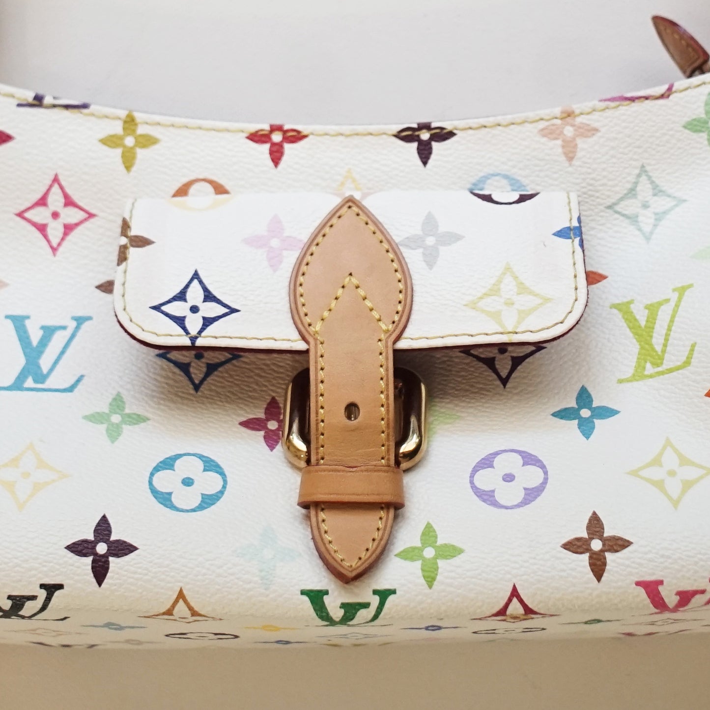 Louis Vuitton Vintage Eliza Shoulder Bag- Monogram Multicolore in white