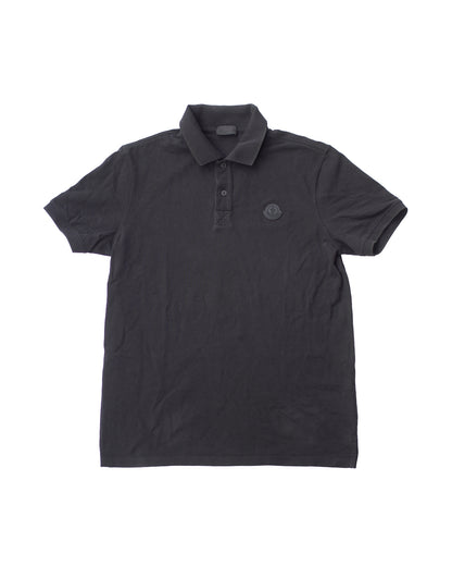 Moncler Logo Patch Cotton Piquet Polo Shirt