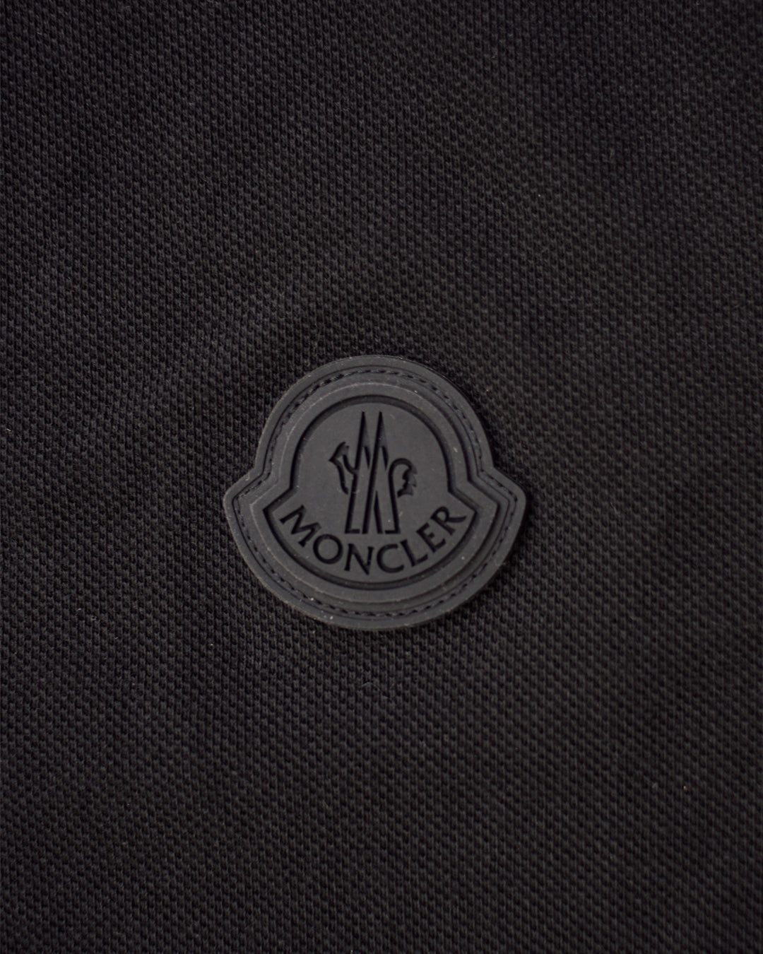 Moncler Logo Patch Cotton Piquet Polo Shirt